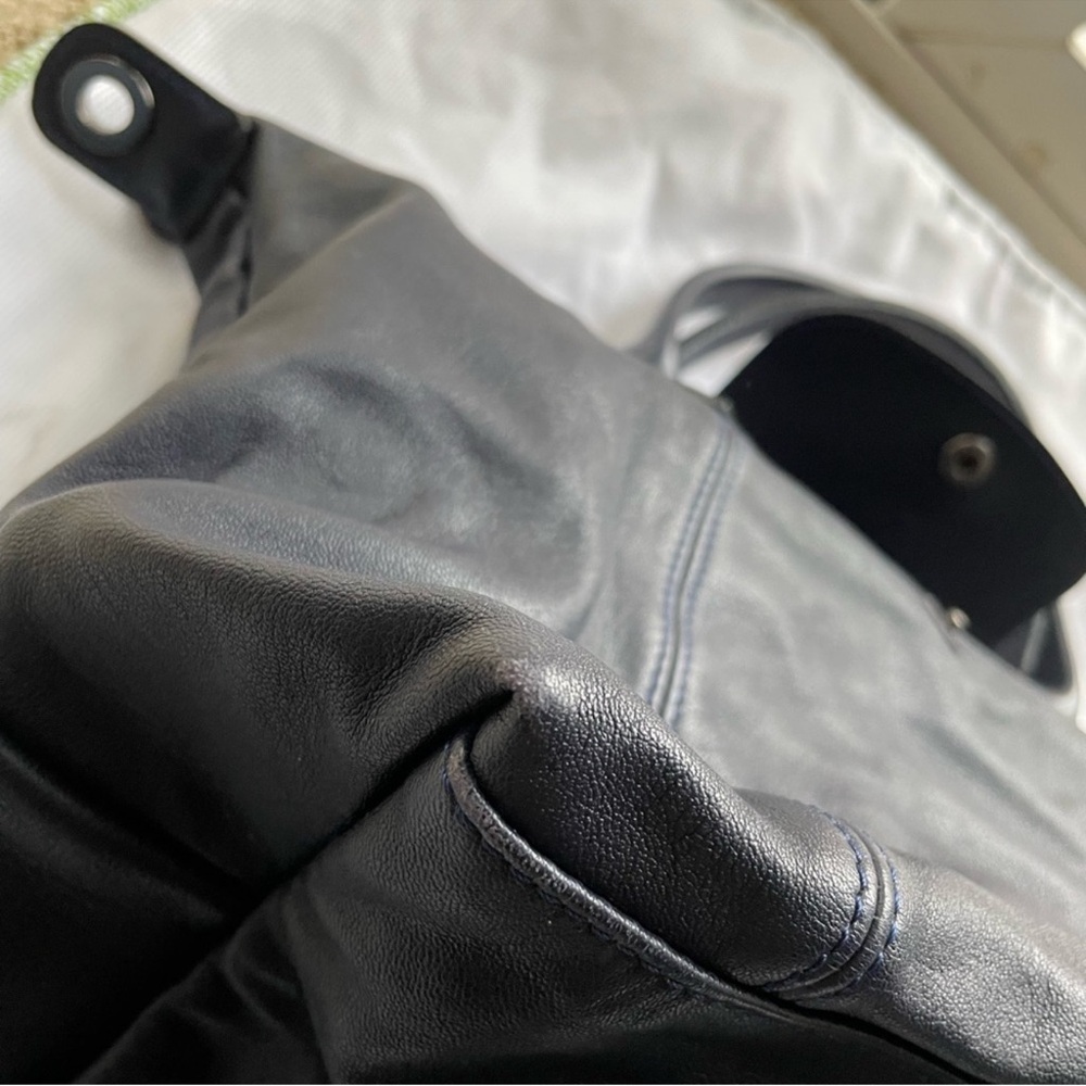 Dark Navy Blue Longchamp Le Pliage cuir - Picture 9 of 12